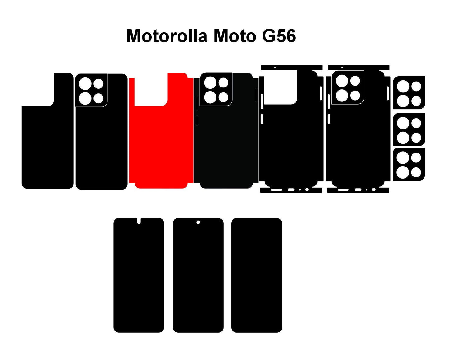 Motorola G96 & G56 Skin Vector Template Cut Files Svg Dxf Png Digital Downloads