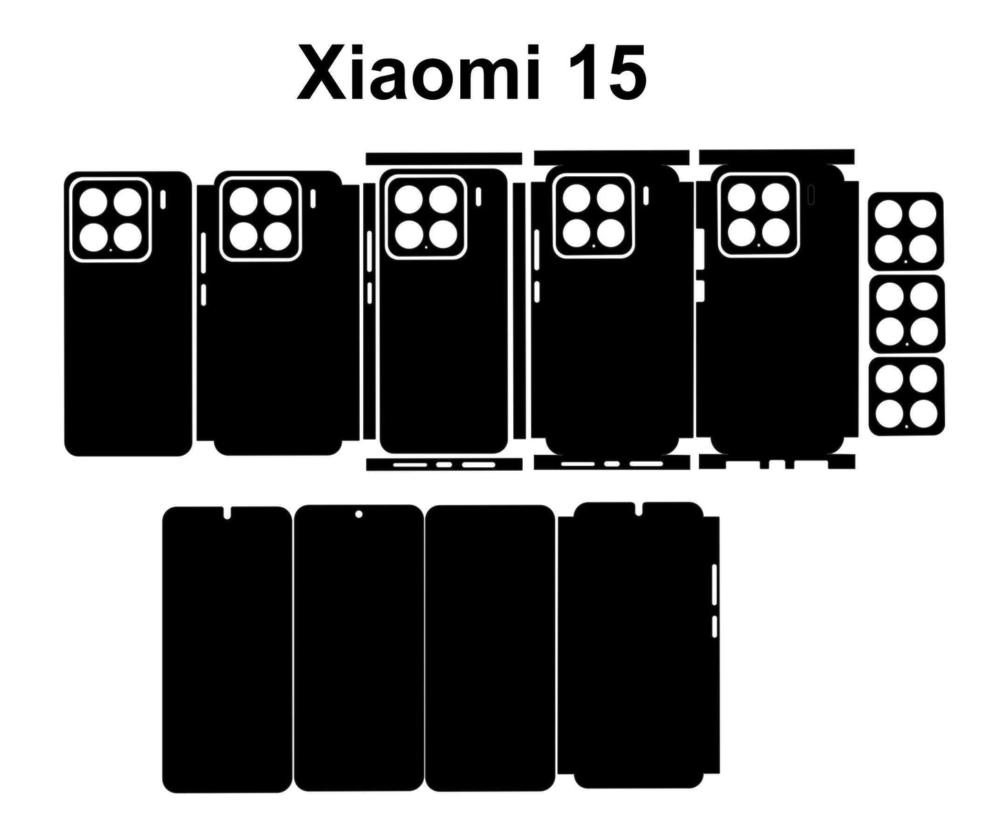 Xiaomi 15 Pro & 15 Skin Template Vector Cut Files (SVG) Dxf Instant Digital Download