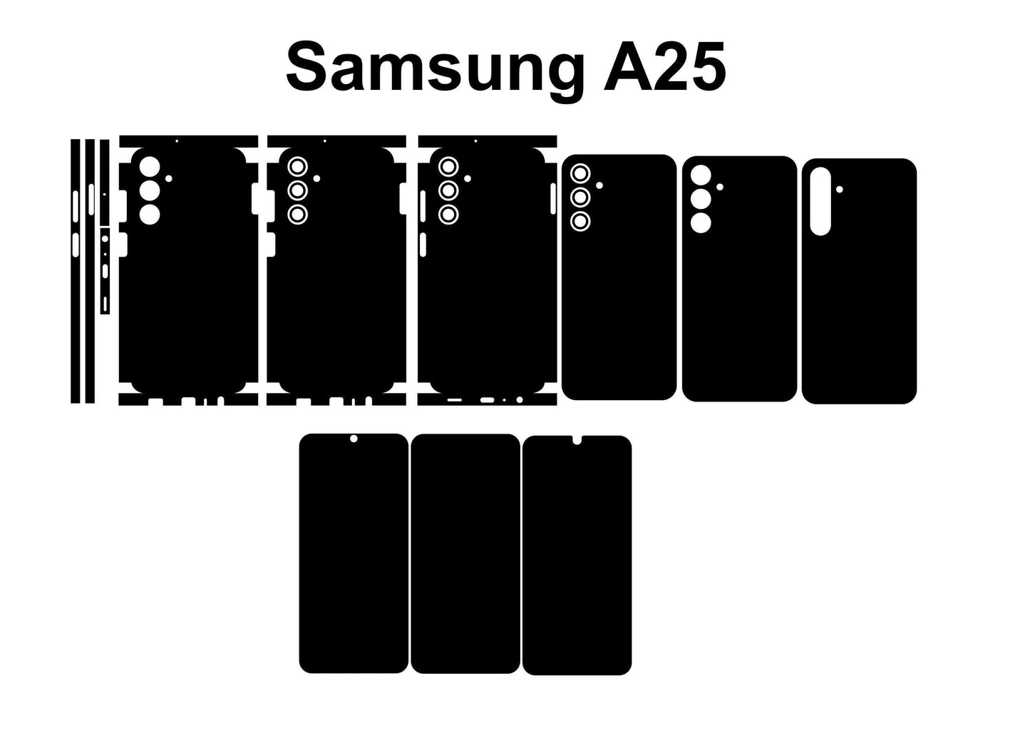 Samsung Galaxy A25 5G Skin Template: Phone Wrap Vector Cut Files
