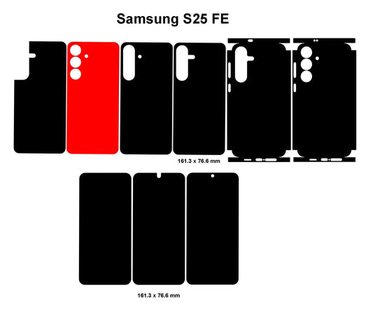 Samsung Galaxy S25 FE Skin Vector Template Cut Files Svg DxF Png Instant Digital