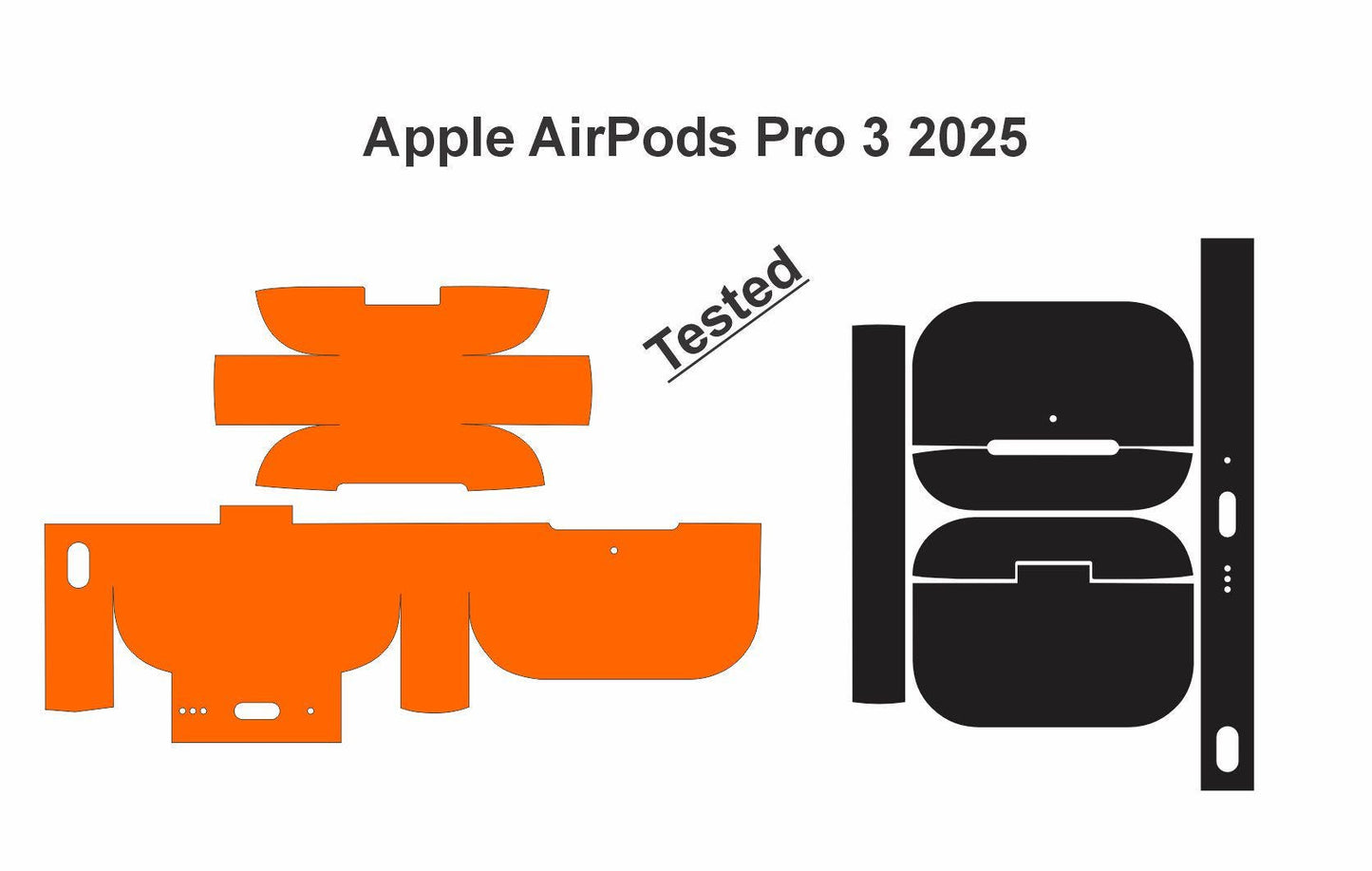 Apple Airpods Pro 3 (2025) Skin Vector Template Cut Files Svg Dxf Png