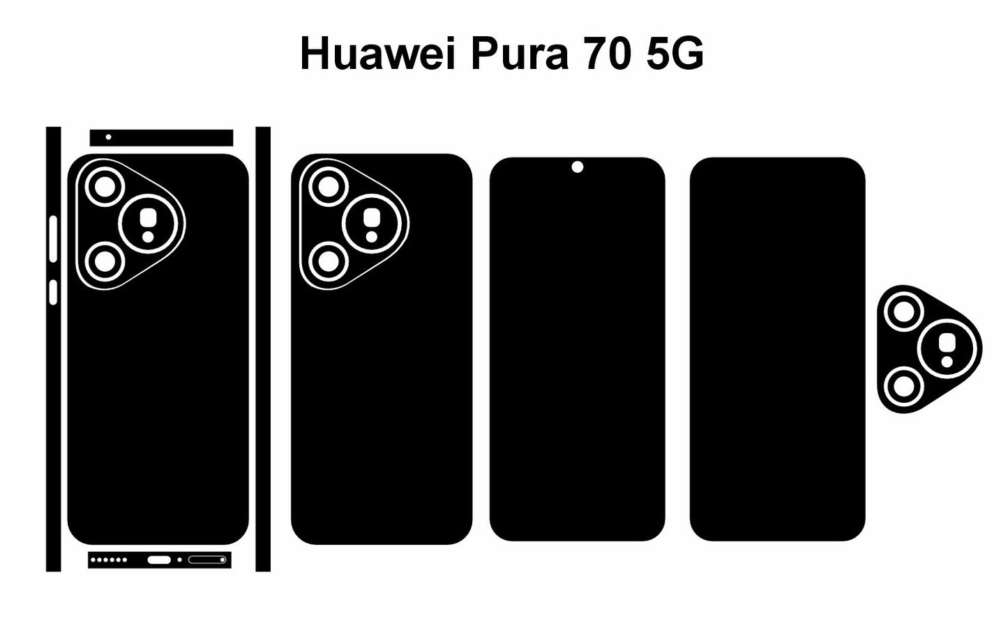 Huawei Pura 70 Pro & 70 5g Skin Vector Template Cut Files Svg Dxf Eps