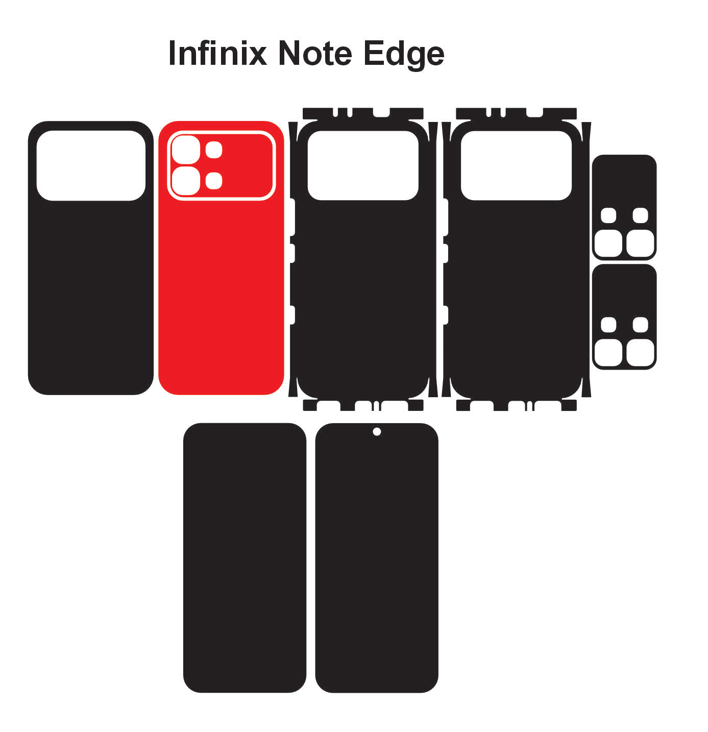 Infinix Note Edge Skin Vector Template Cut Files Svg Dxf Png
