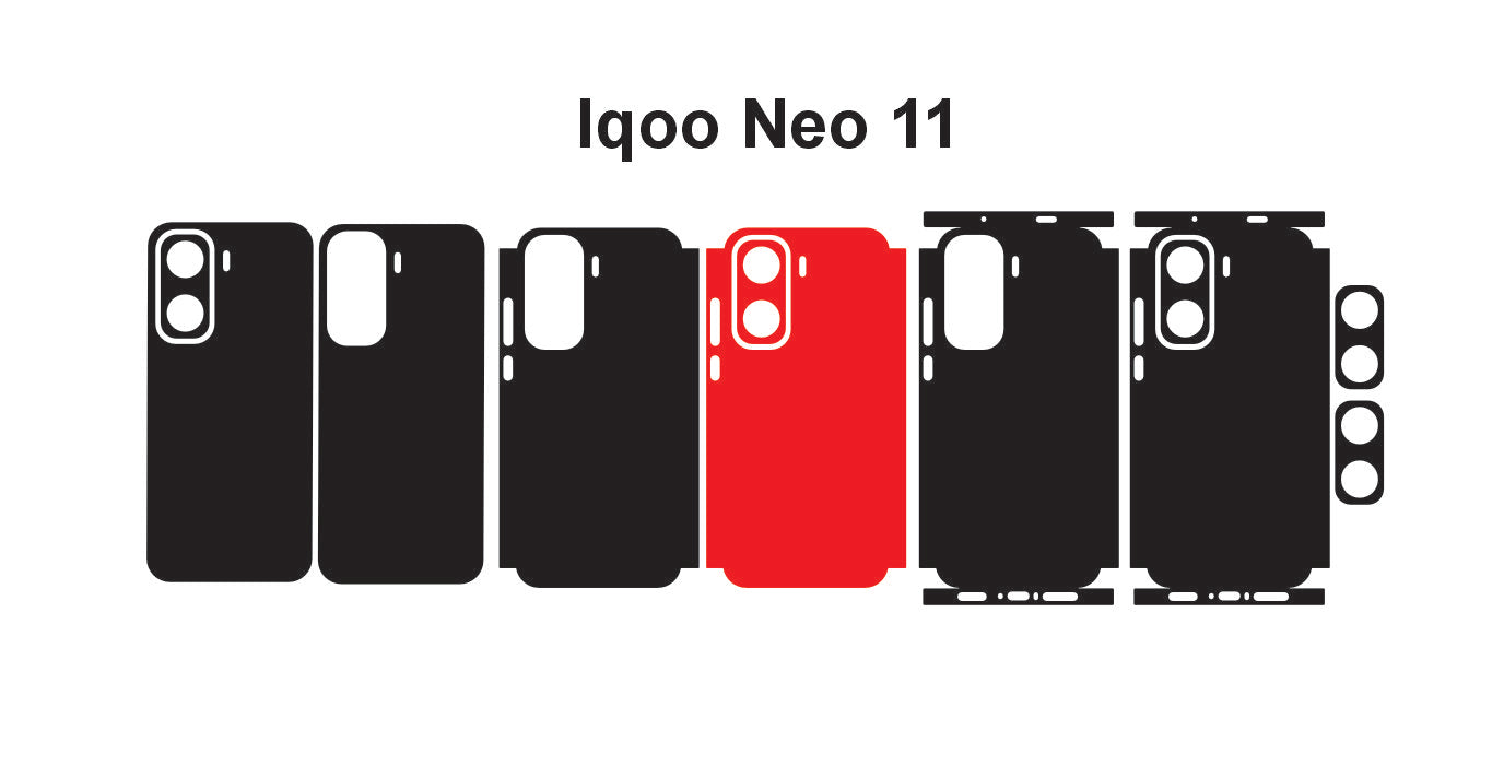 Vivo IQOO Neo 11 & 11 Pro Skin Vector Template Cut files Svg Dxf Eps