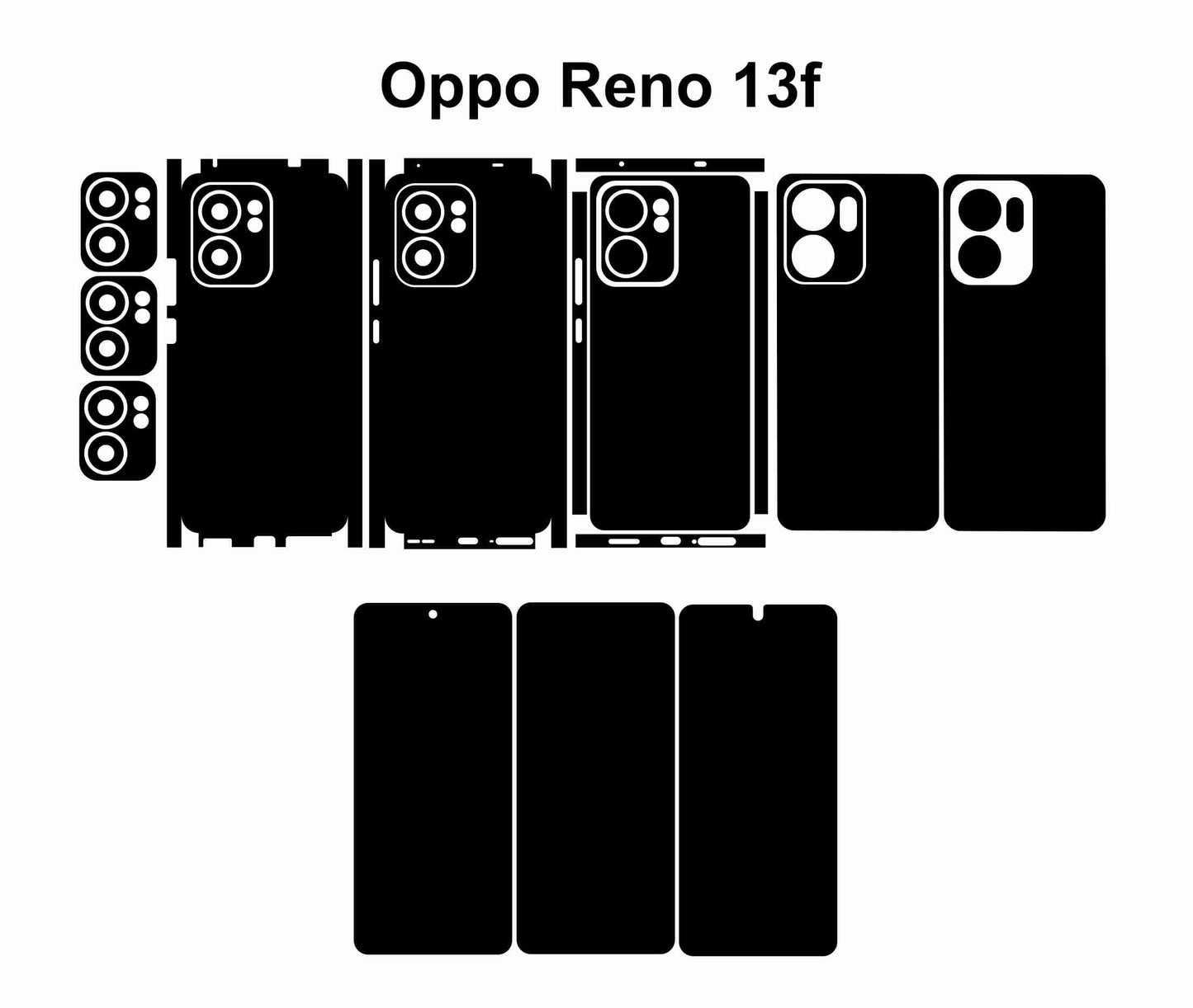 Oppo Reno 13,Pro & 13f Skin Vector Template Cut Files Svg Dxf Eps