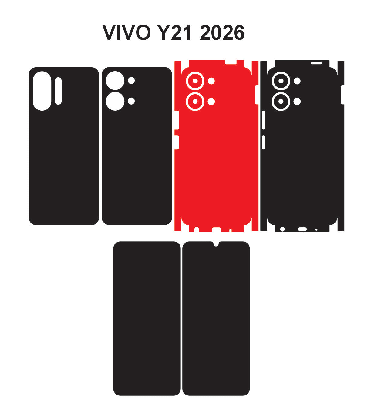 Vivo Y21 2026 Skin Vector Template Cut Files Svg Dxf Png