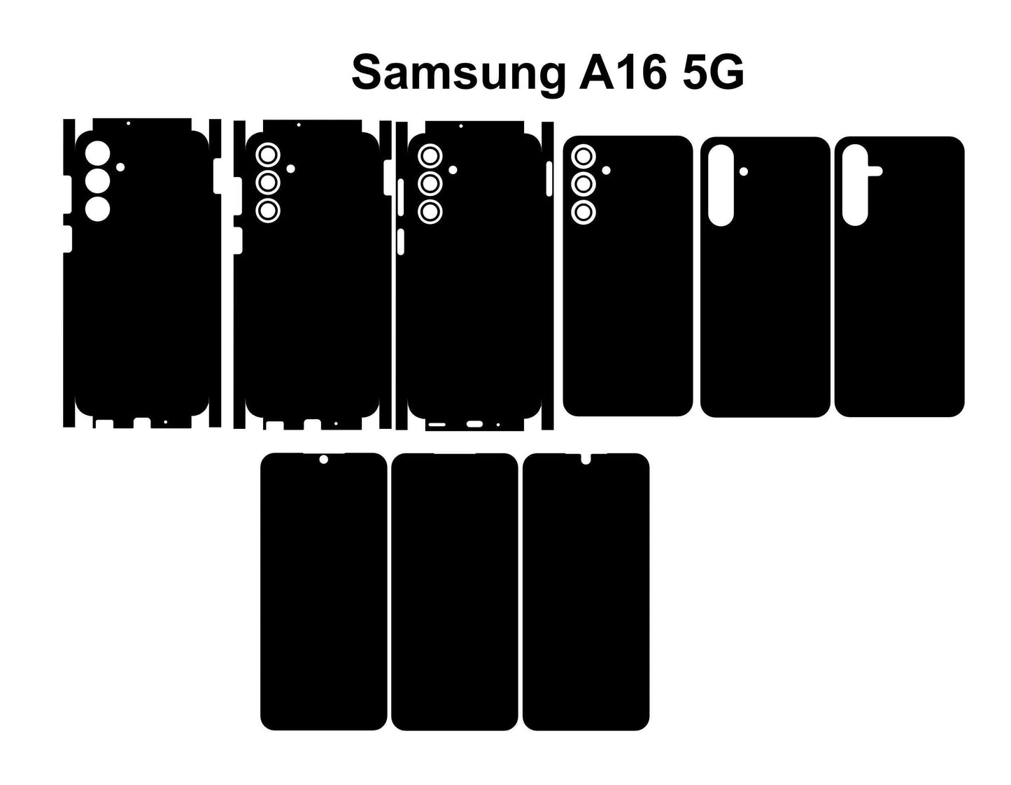 Samsung Galaxy A16 5G Skin Template: Phone Wrap Vector Cut Files