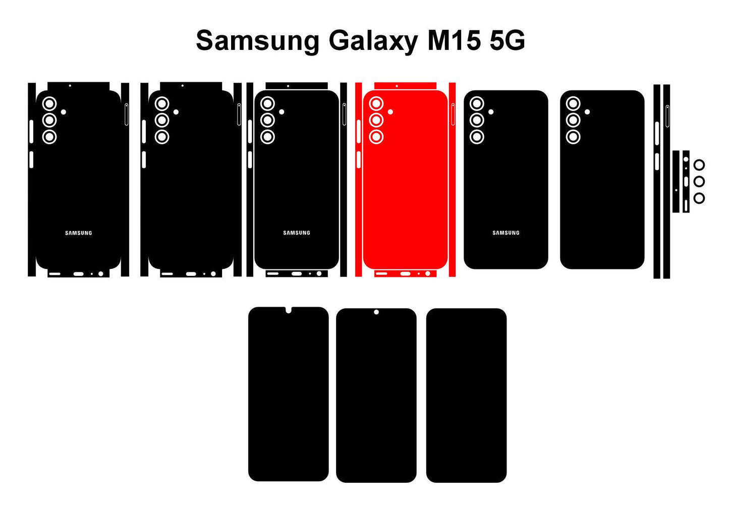 Samsung Galaxy M35 & M15 5G Skin Vector Cut Files: DIY Mobile Wrap Designs