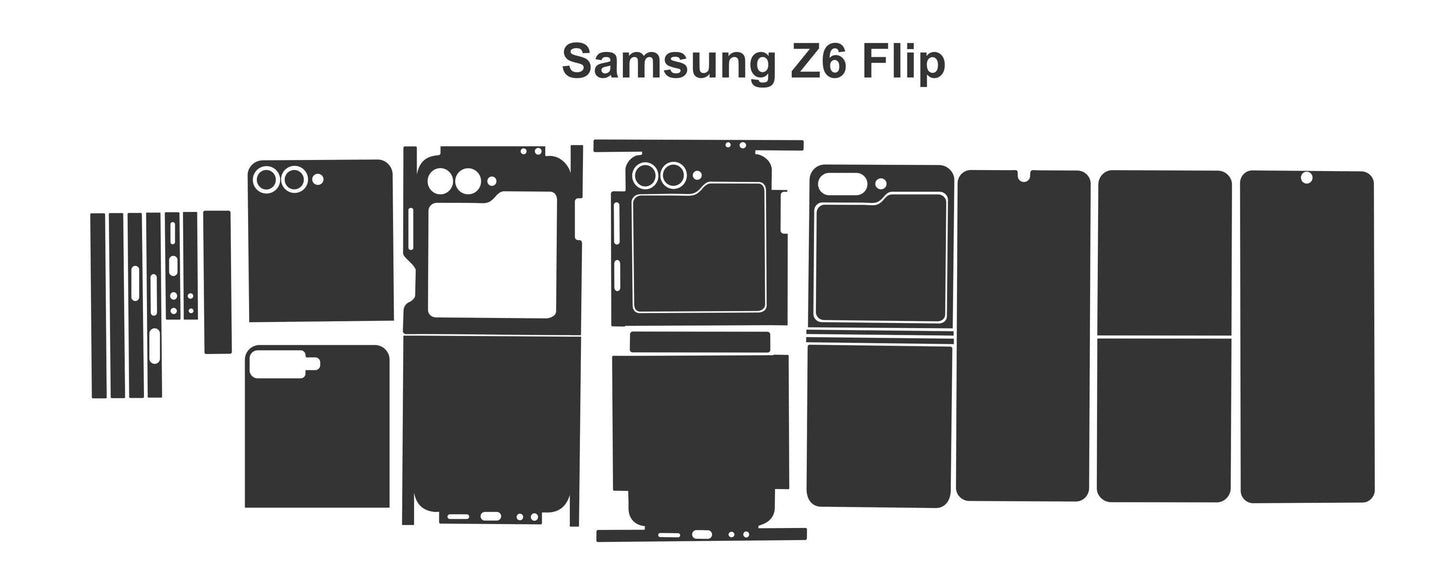 Galaxy Z Flip 5,6 Skin Template Vectors: Custom Phone Decal Cut Files