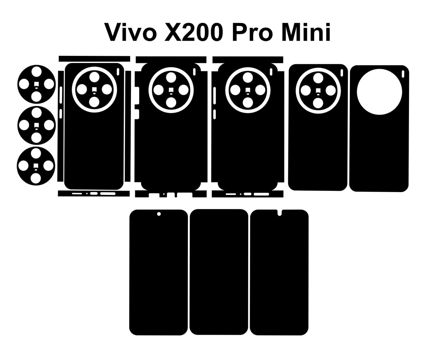 Vivo X200 Fe & X200 Pro Mini Phone Skin Template SVG Vector Cut Files