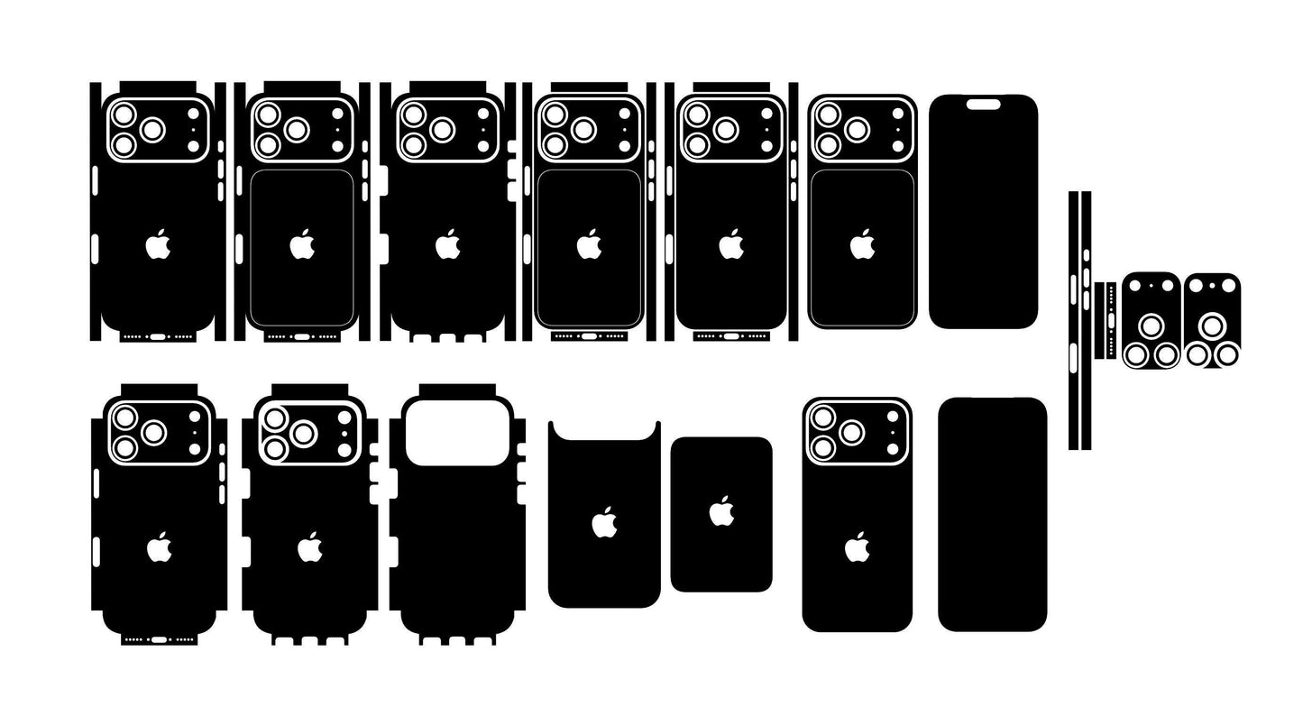 iPhone 17 Pro Case Template With Sim & eSim SVG DXF PNG Cut Files