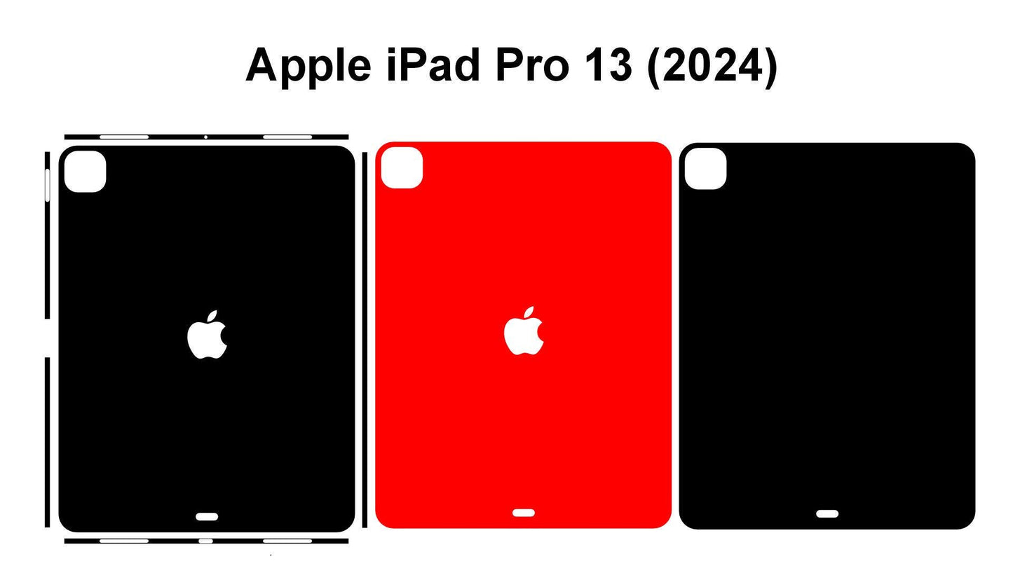 iPad Pro M4 2024 13 Cut Files Case Template & (SVG/DXF Instant Download)