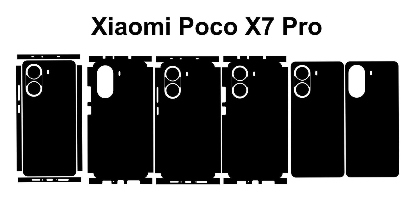 Xiaomi Poco X7 Pro Skin Template: Custom Phone Decal (SVG DXF PNG)