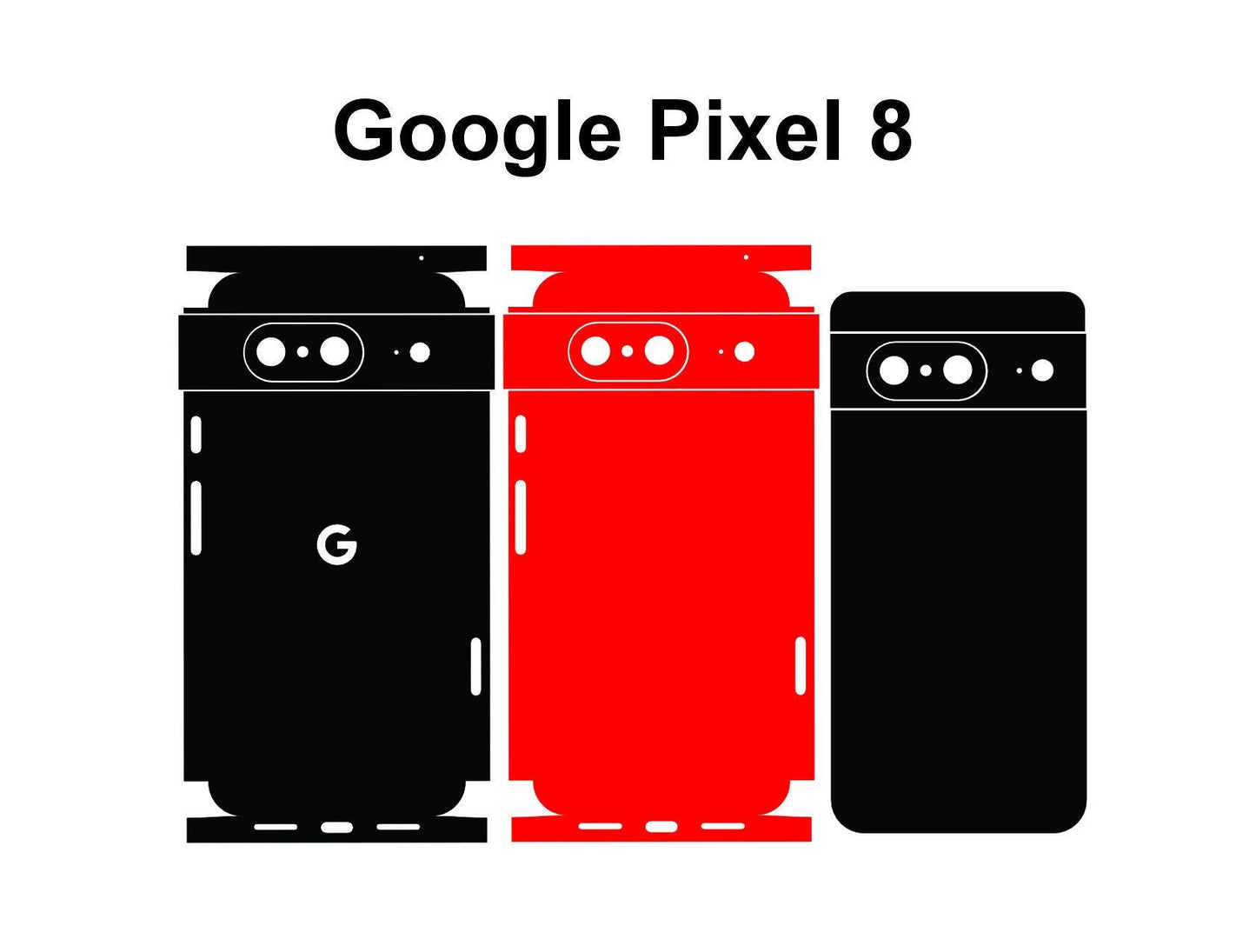 Google Pixel 8 / 8 Pro / 8a Case Templates Skin Vector Cut Files Svg,Dxf,Png