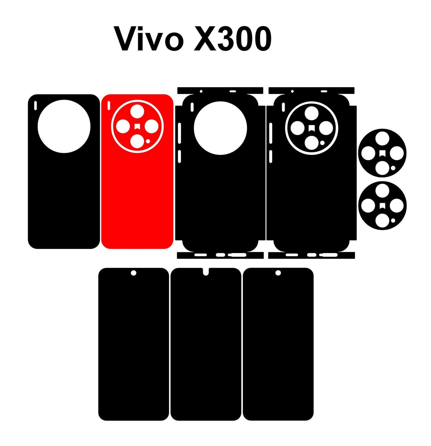 Vivo X300 Pro & X300 Skin Template Cut Files Svg Dxf Png