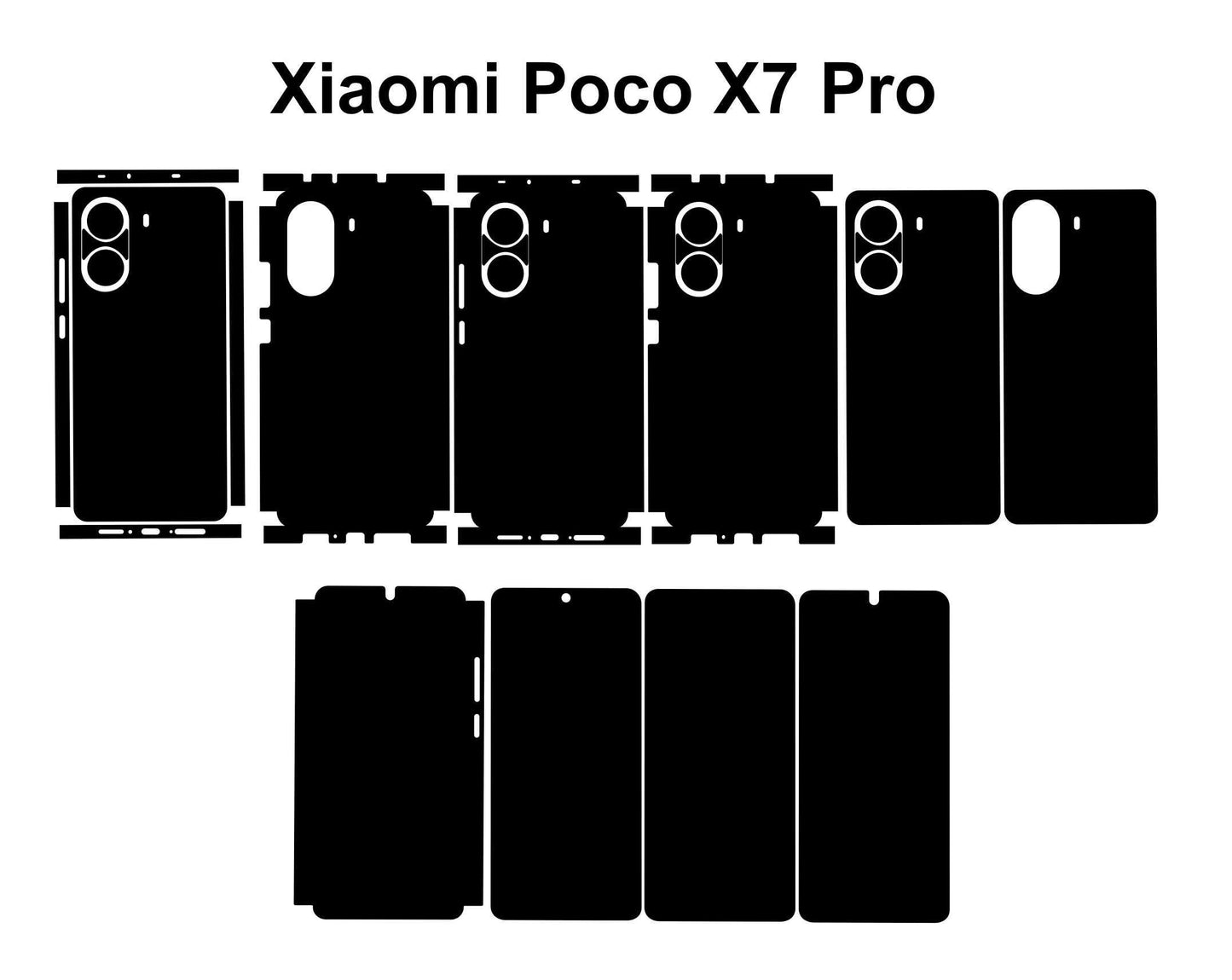 Xiaomi Poco X7 Pro Skin Template: Custom Phone Decal (SVG DXF PNG)