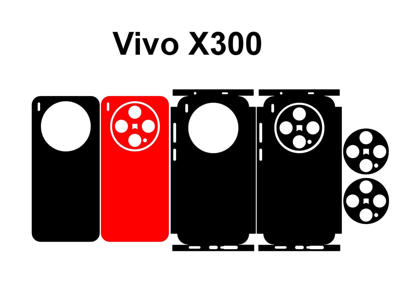 Vivo X300 Pro & X300 Skin Template Cut Files Svg Dxf Png