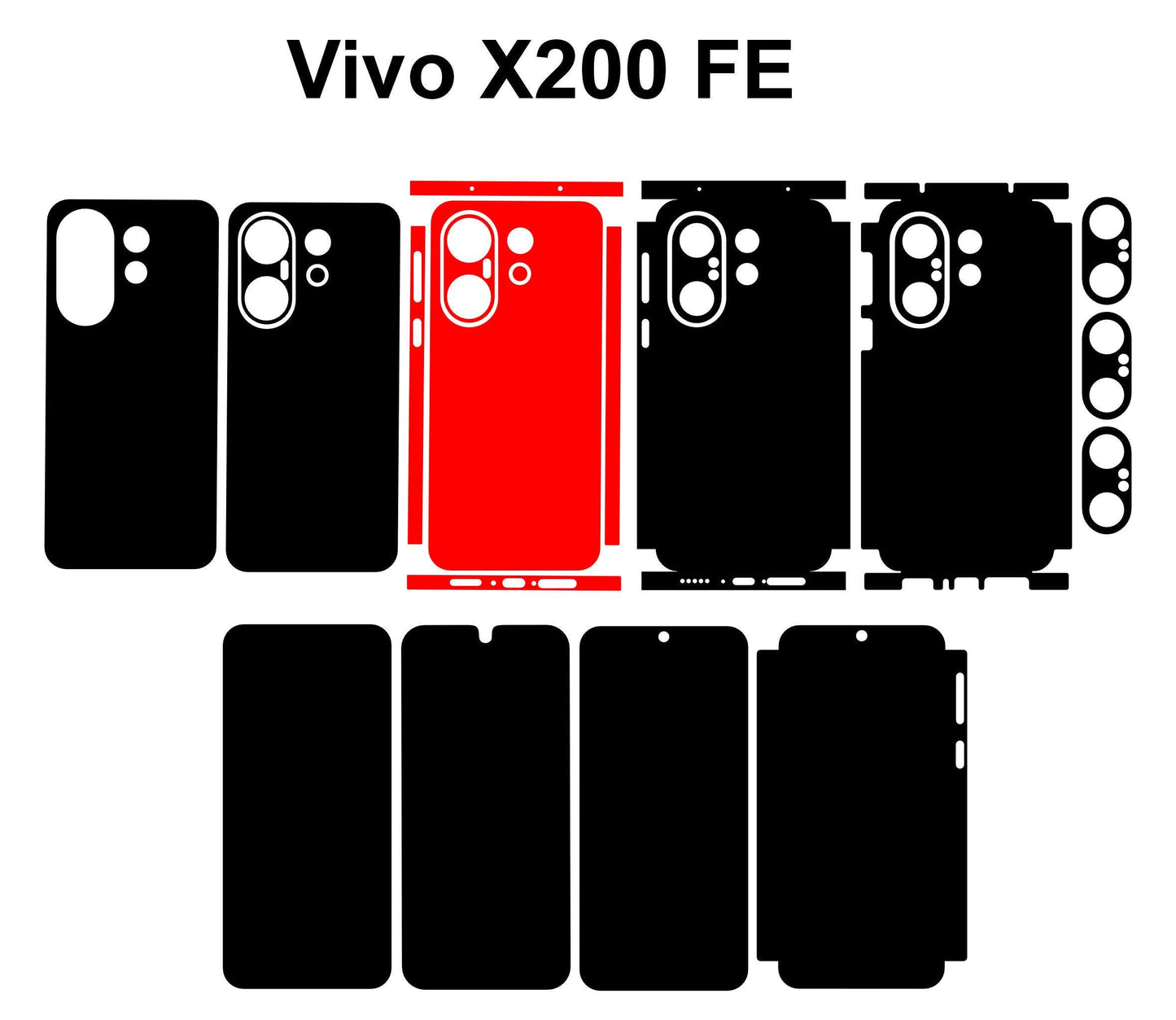 Vivo X200 Fe & X200 Pro Mini Phone Skin Template SVG Vector Cut Files