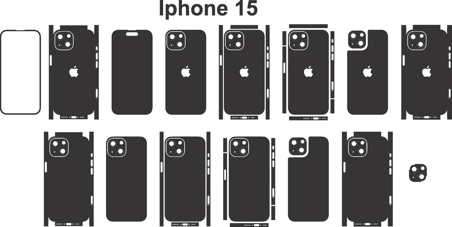 iPhone 15 Skin Vector Files: Customizable Phone Decal Design (Digital Download)