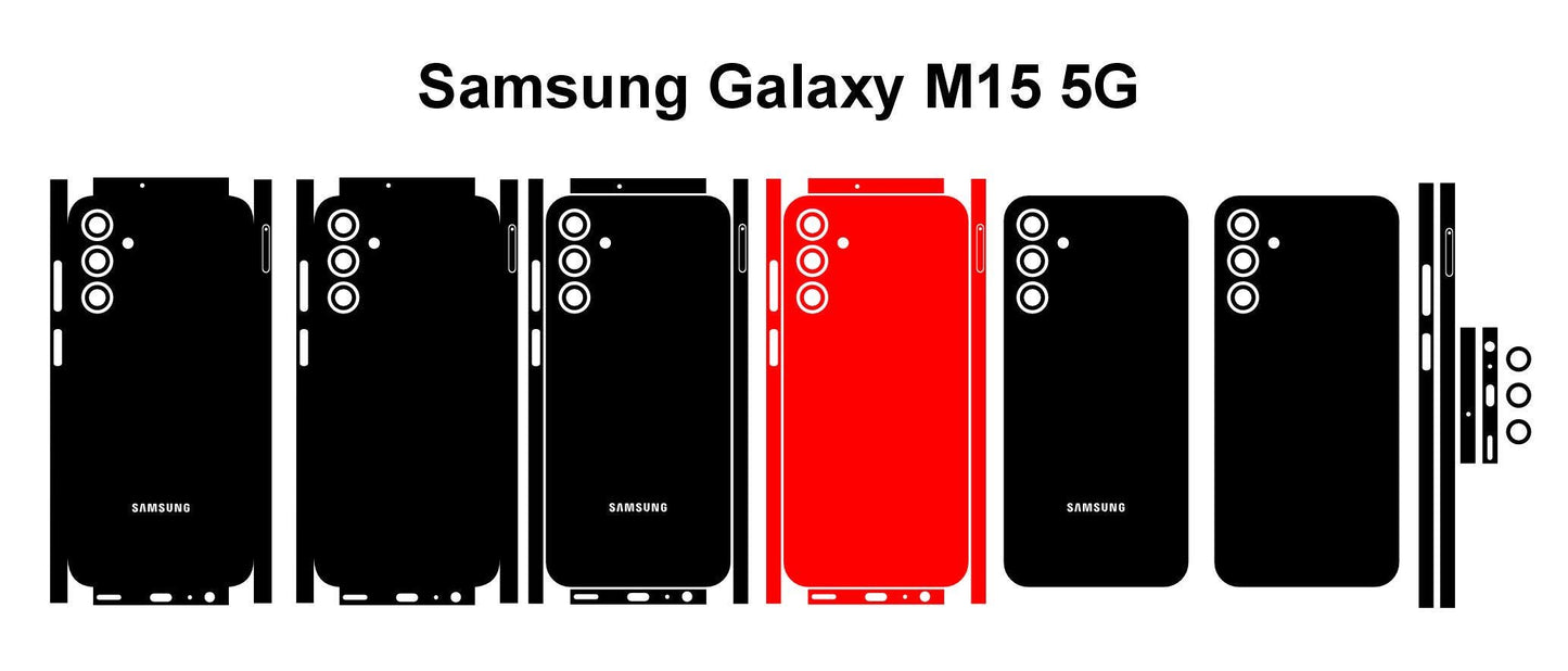 Samsung Galaxy M35 & M15 5G Skin Vector Cut Files: DIY Mobile Wrap Designs