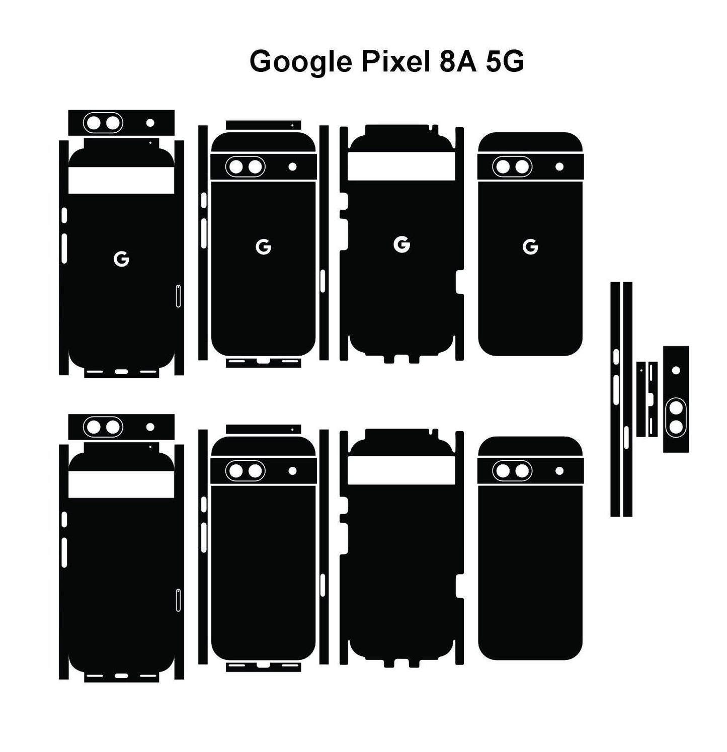 Google Pixel 8 / 8 Pro / 8a Case Templates Skin Vector Cut Files Svg,Dxf,Png