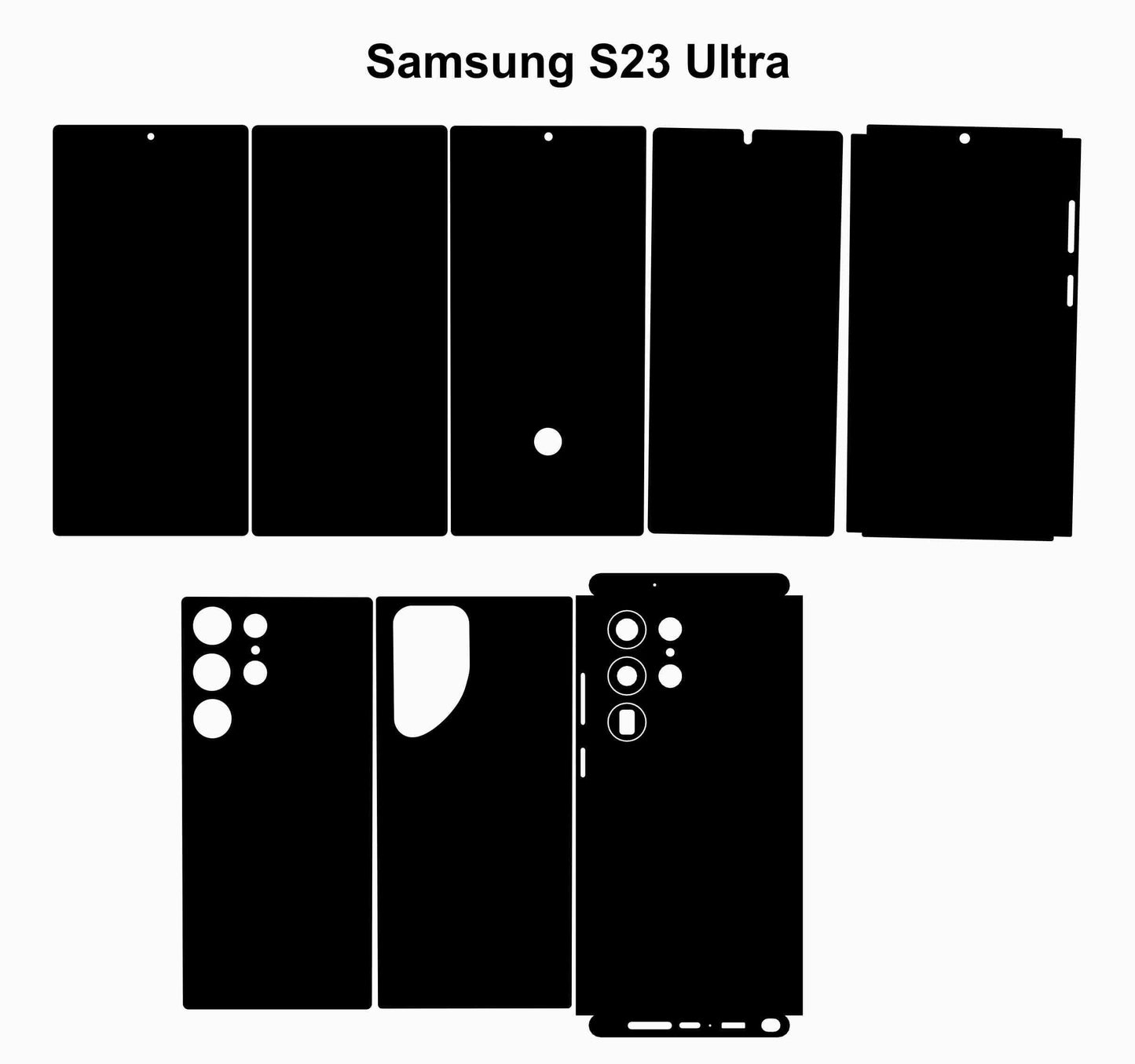 Galaxy S23 Ultra 360 Skin Template: Vector Files, Die Cut Layout