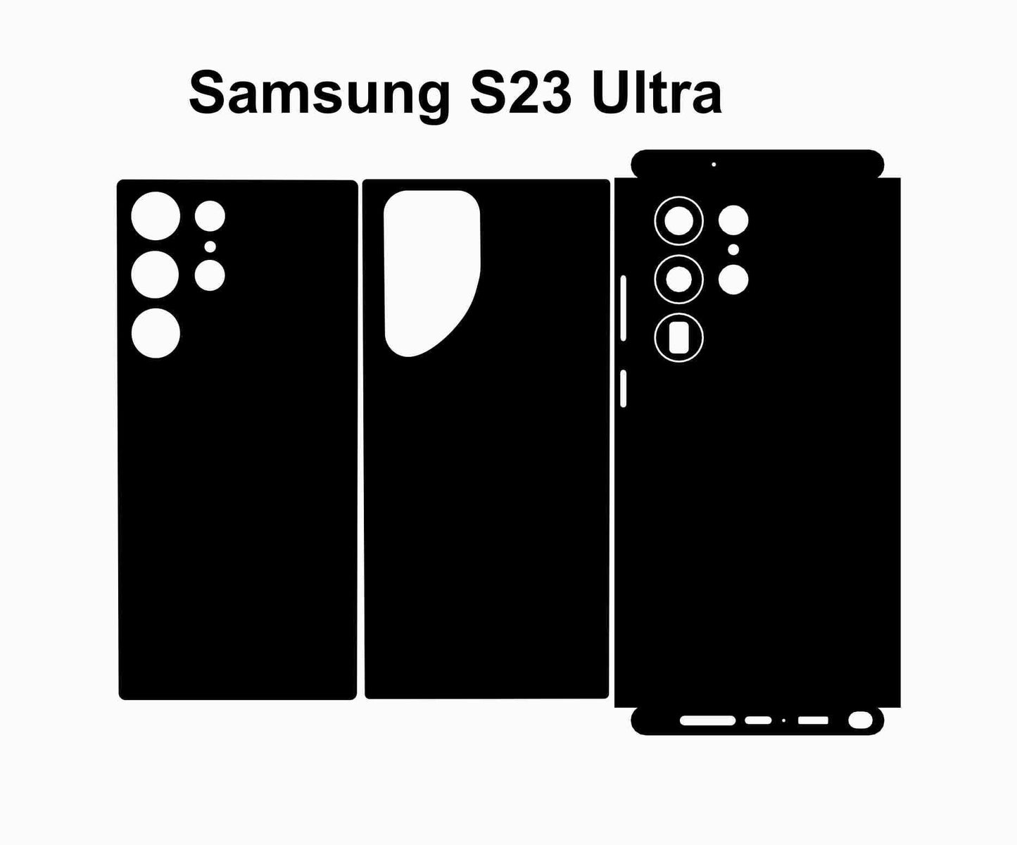 Galaxy S23 Ultra 360 Skin Template: Vector Files, Die Cut Layout