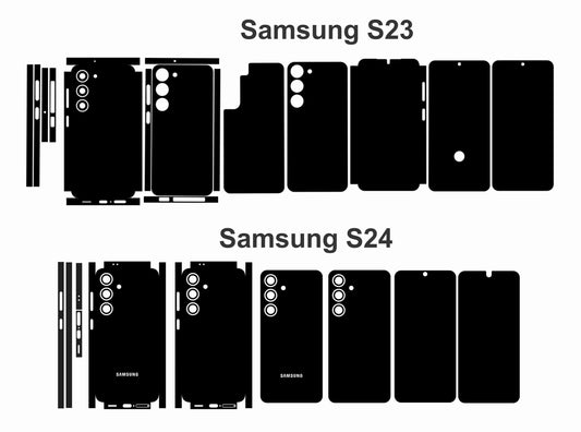Samsung Galaxy S24 & S23 Skin Template: Vector Files Die Cut Layout