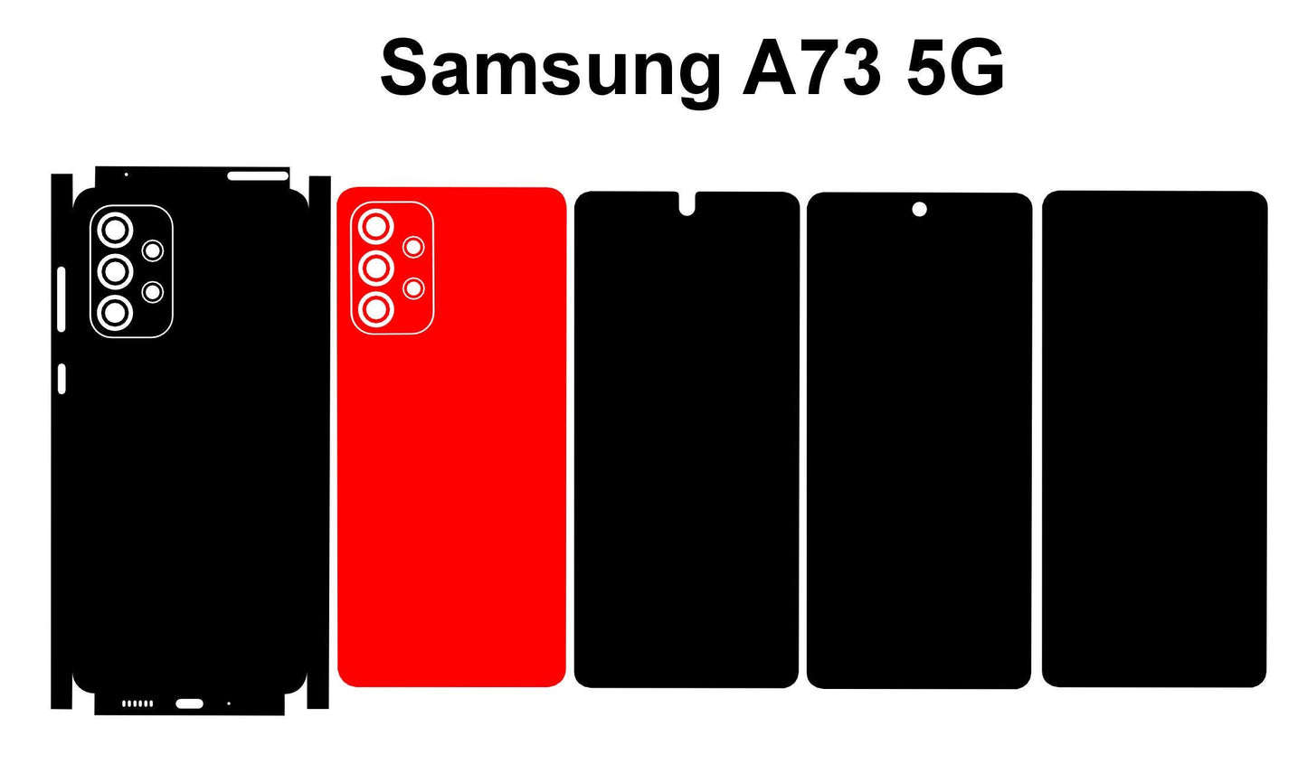 Samsung Galaxy A73 5G & A23 5G Skin Template: Cricut, Silhouette Vector File