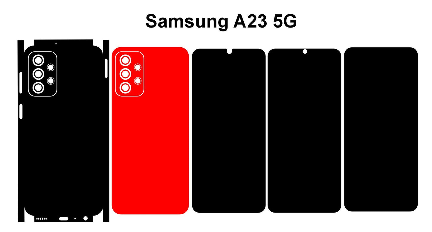 Samsung Galaxy A73 5G & A23 5G Skin Template: Cricut, Silhouette Vector File