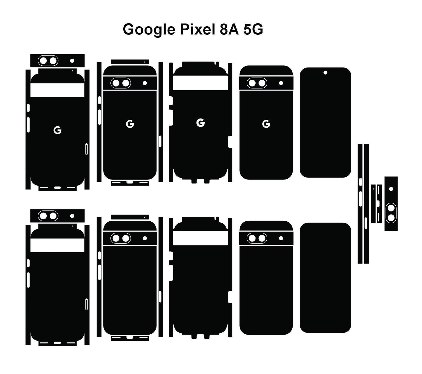 Google Pixel 8 / 8 Pro / 8a Case Templates Skin Vector Cut Files Svg,Dxf,Png