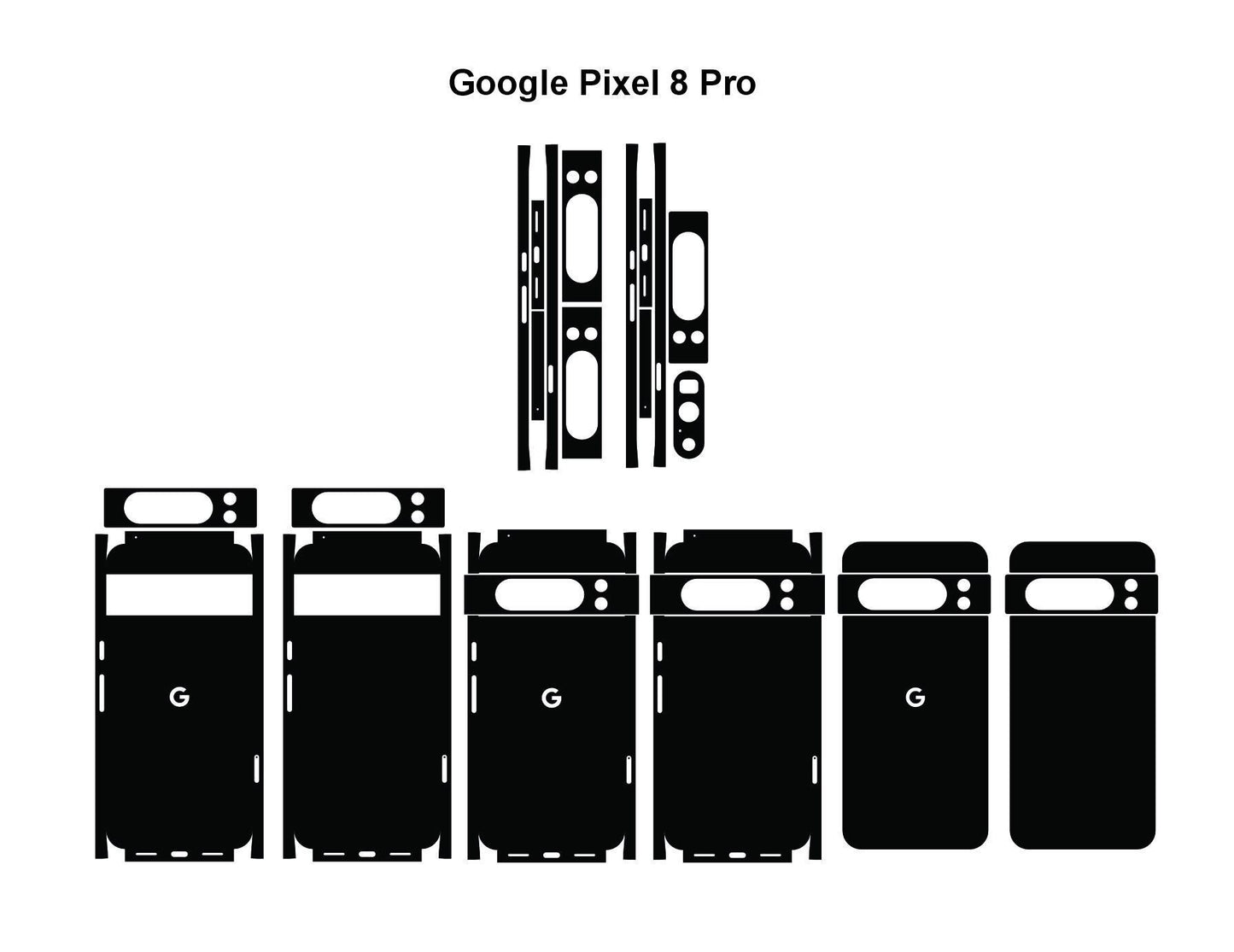 Google Pixel 8 / 8 Pro / 8a Case Templates Skin Vector Cut Files Svg,Dxf,Png