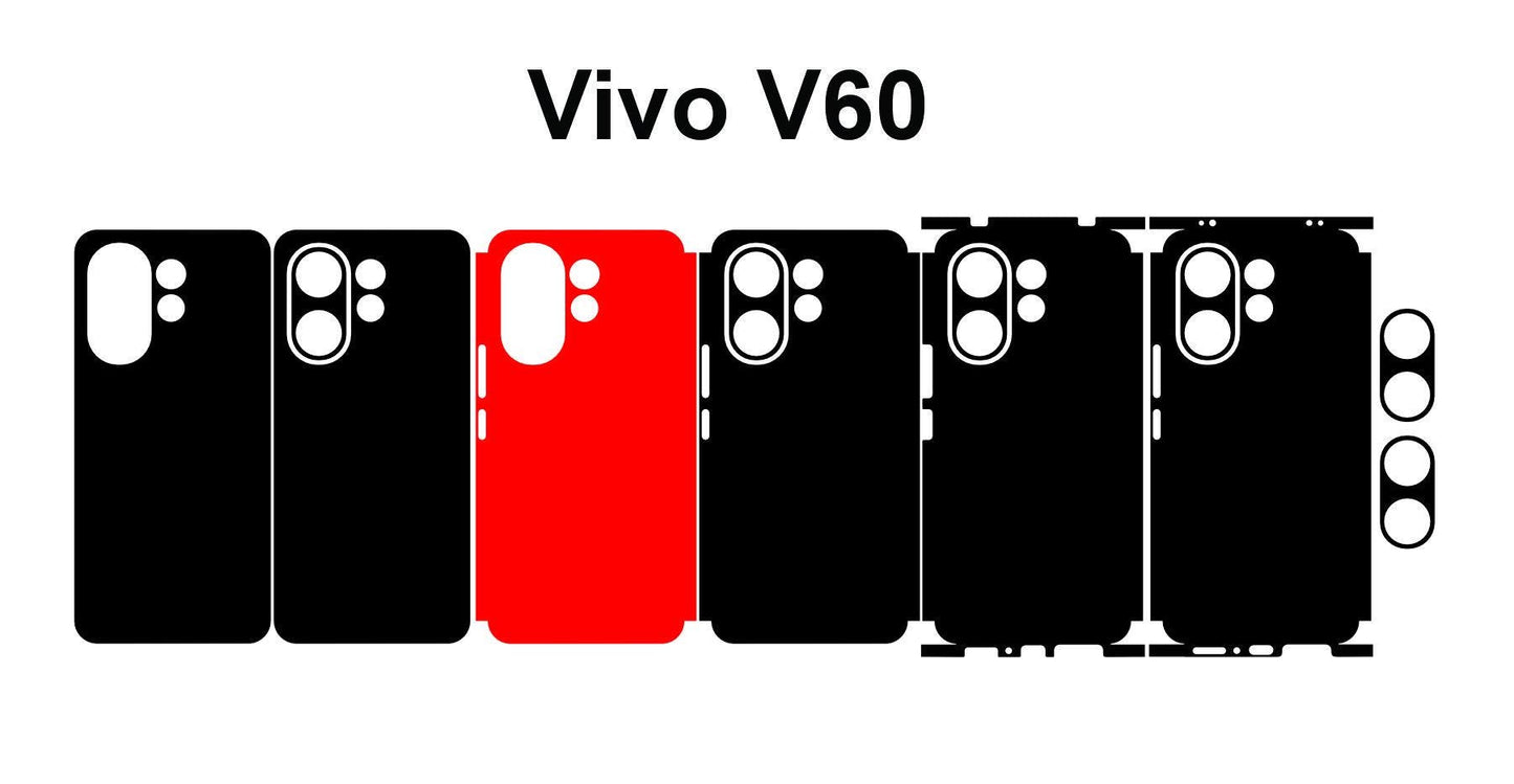 Vivo V60 & V60 Lite 5g Skin Vector Template Cut Files Svg Dxf Png