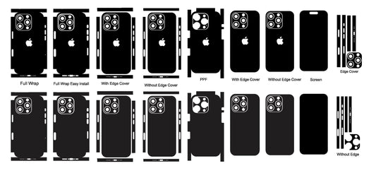 iPhone 16 Pro Skin Vector Template Cut Files Edge To Edge Svg Dxf
