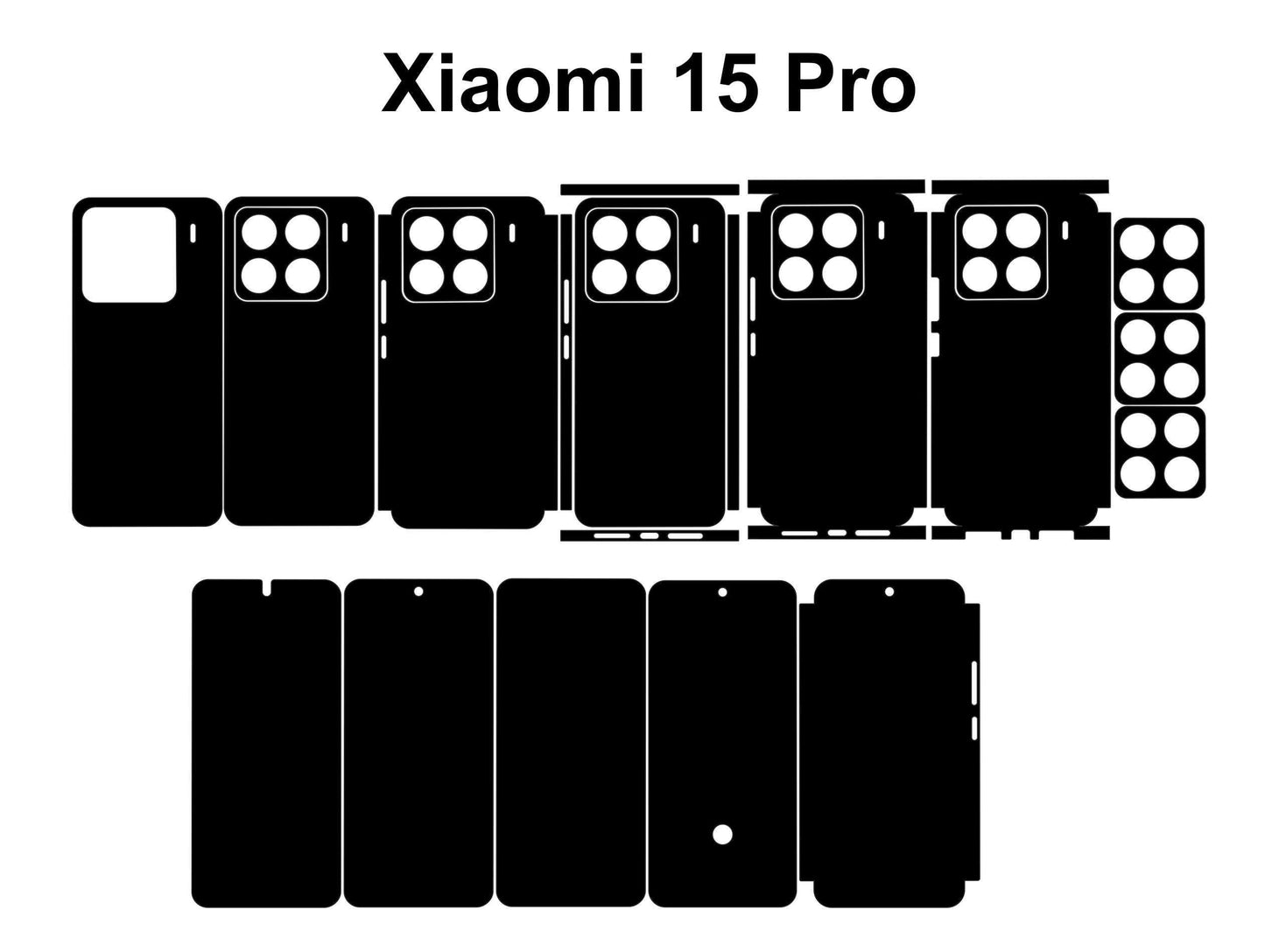 Xiaomi 15 Pro & 15 Skin Template Vector Cut Files (SVG) Dxf Instant Digital Download
