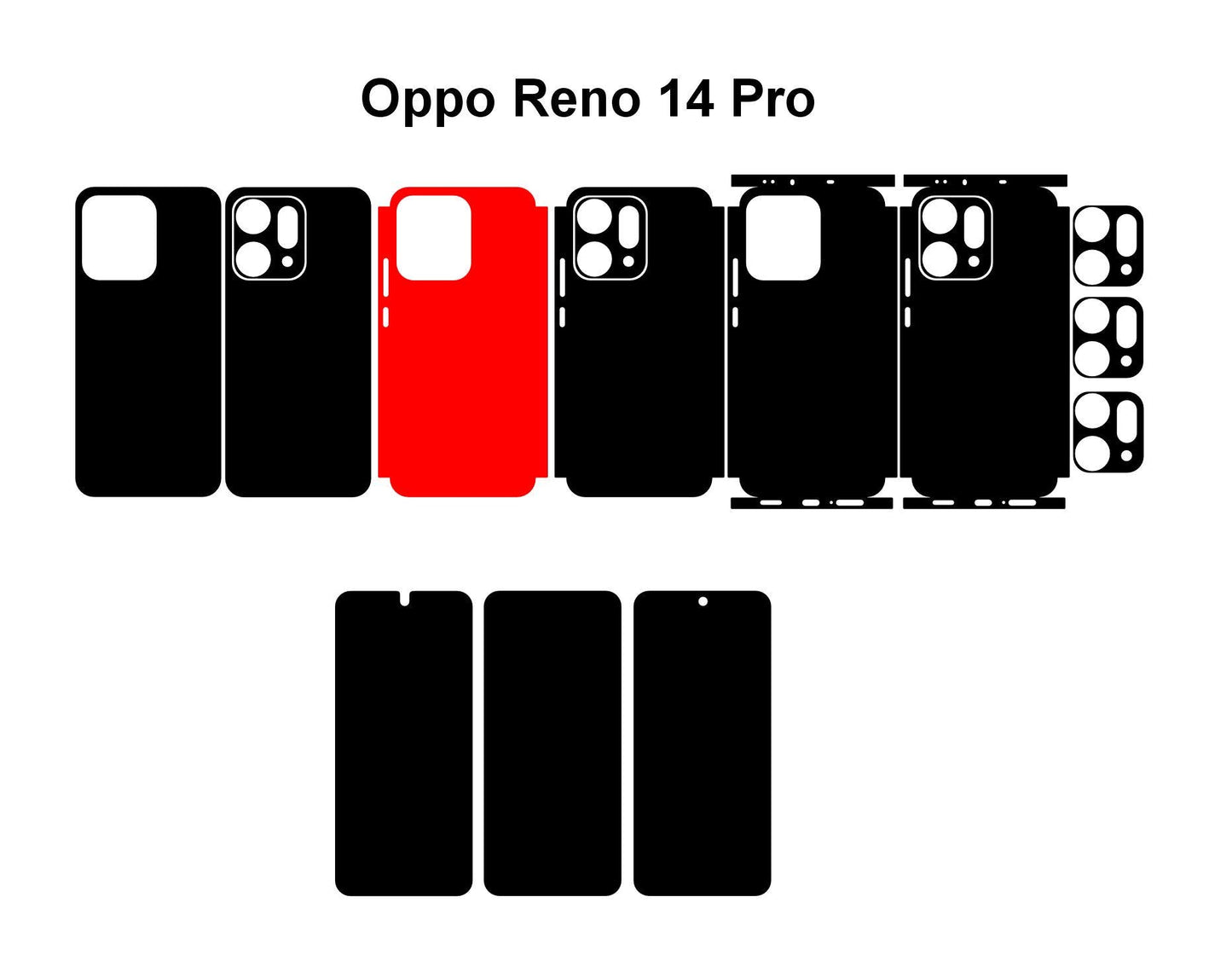 Oppo Find X9 & Reno 14 Pro Skin Vector Template Cut Files Svg Dxf Png