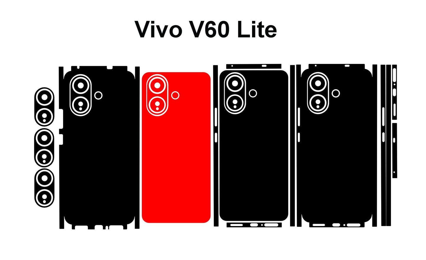 Vivo V60 & V60 Lite 5g Skin Vector Template Cut Files Svg Dxf Png