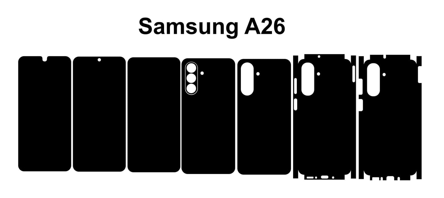 Samsung Galaxy A26 5G Skin Template: Vector Files & Die Cut Layout
