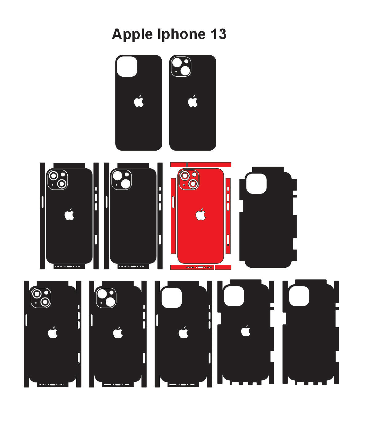 Iphone 13 & 13 Pro Skin Vector Template Cut Files Svg Dxf Eps