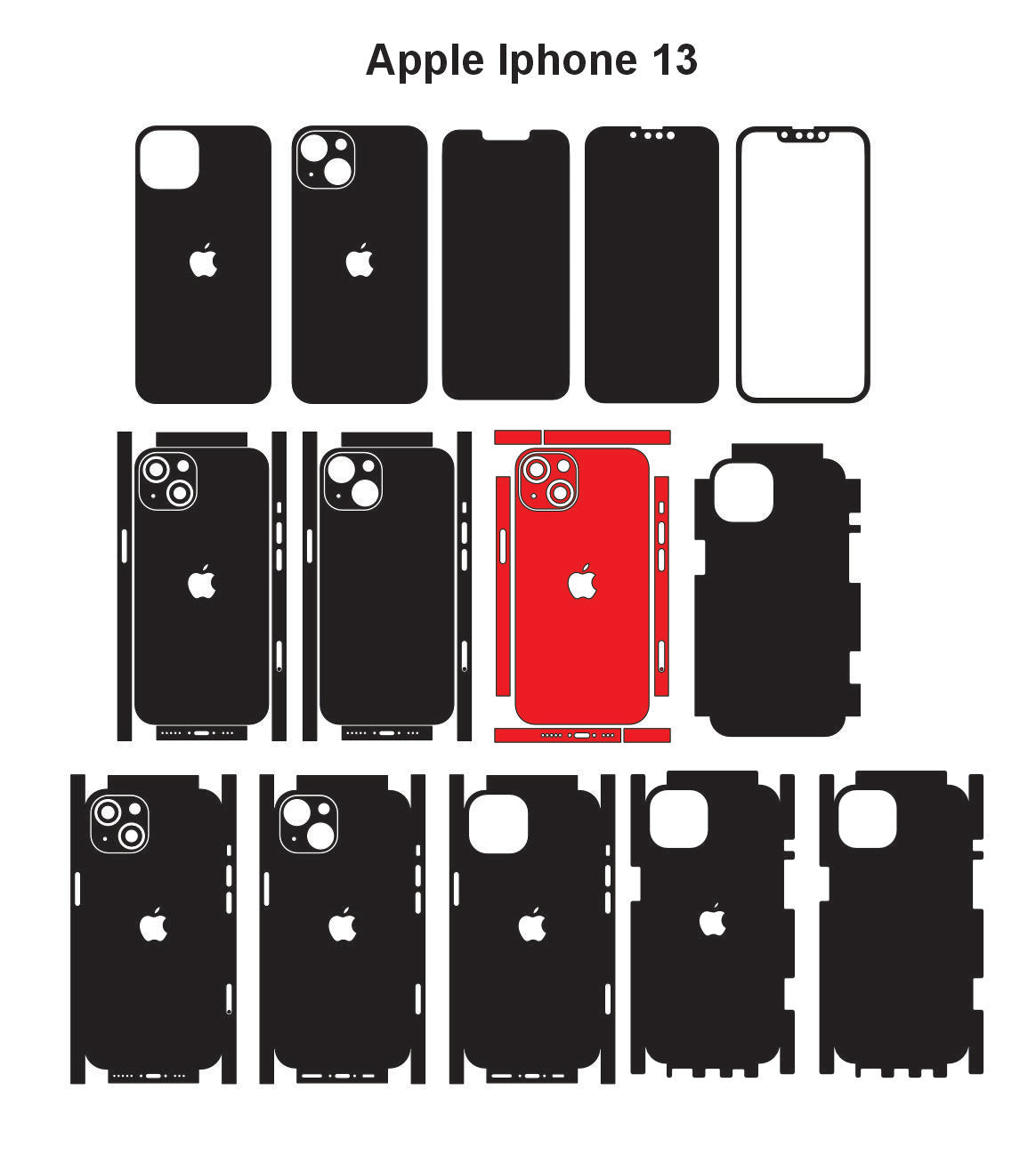 Iphone 13 & 13 Pro Skin Vector Template Cut Files Svg Dxf Eps