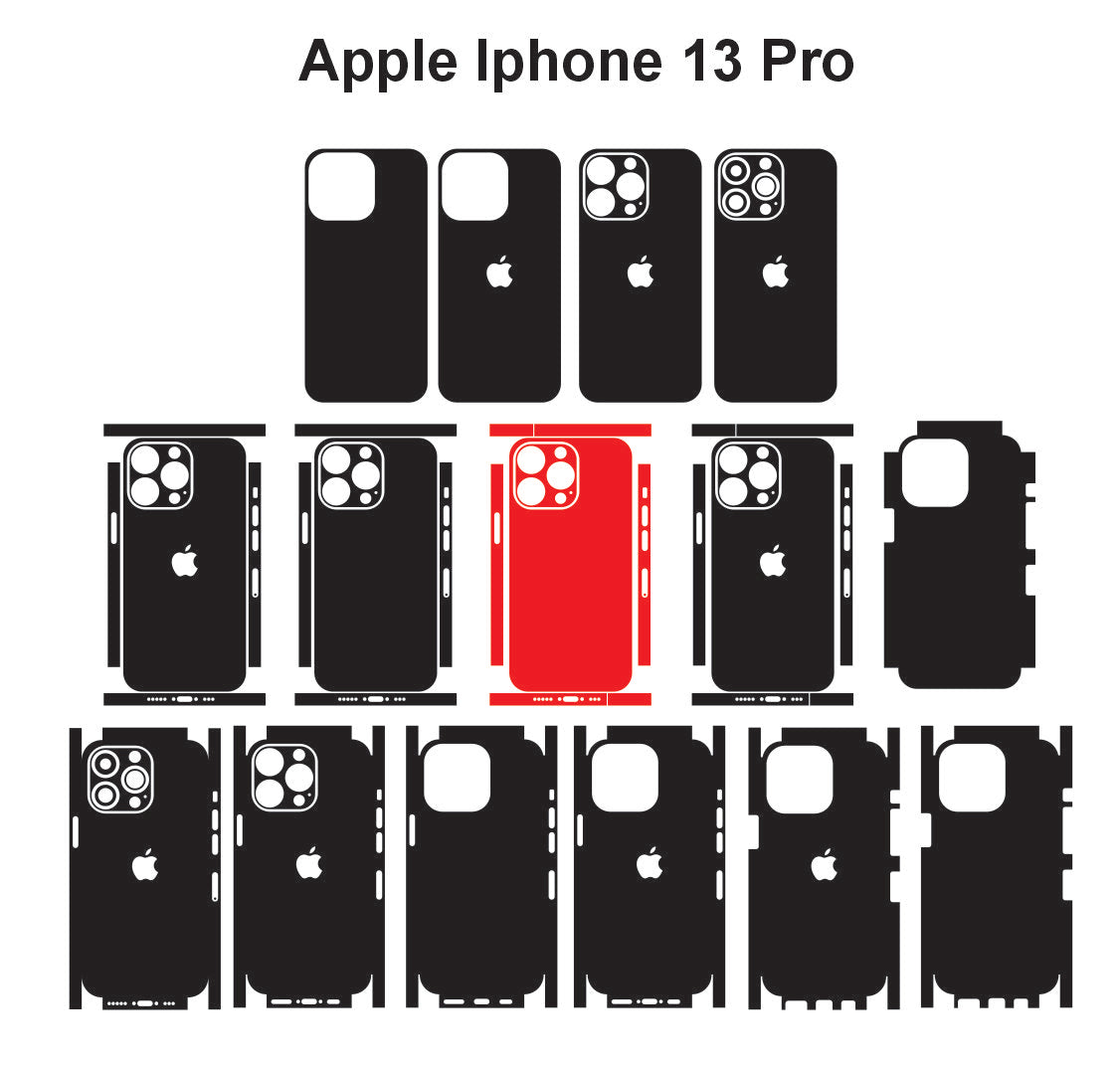 Iphone 13 & 13 Pro Skin Vector Template Cut Files Svg Dxf Eps