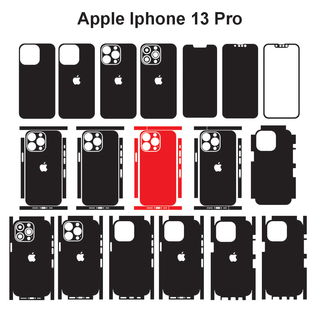 Iphone 13 & 13 Pro Skin Vector Template Cut Files Svg Dxf Eps
