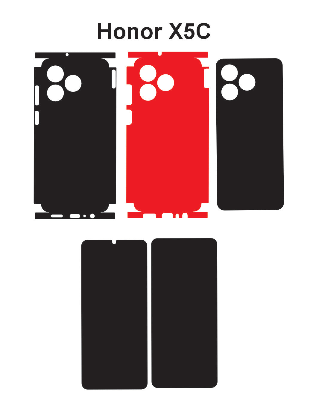 Honor X5c & X5c Plus Skin Vector Template Cut Files Svg Dxf Cdr