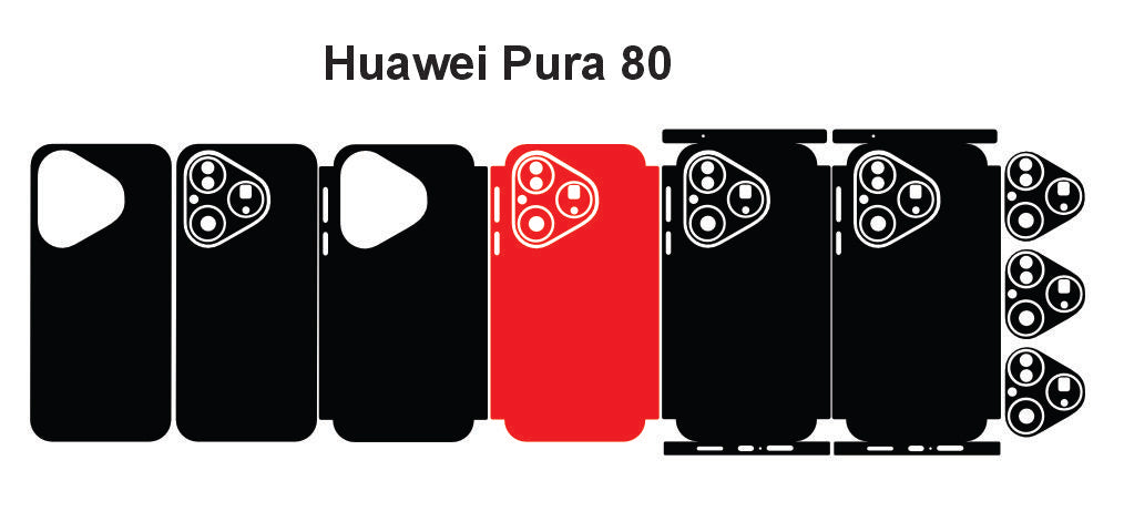 Huawei Pura 80,80 Pro & 80 Ultra Skin Vector Template Cut Files Svg Dxf Eps