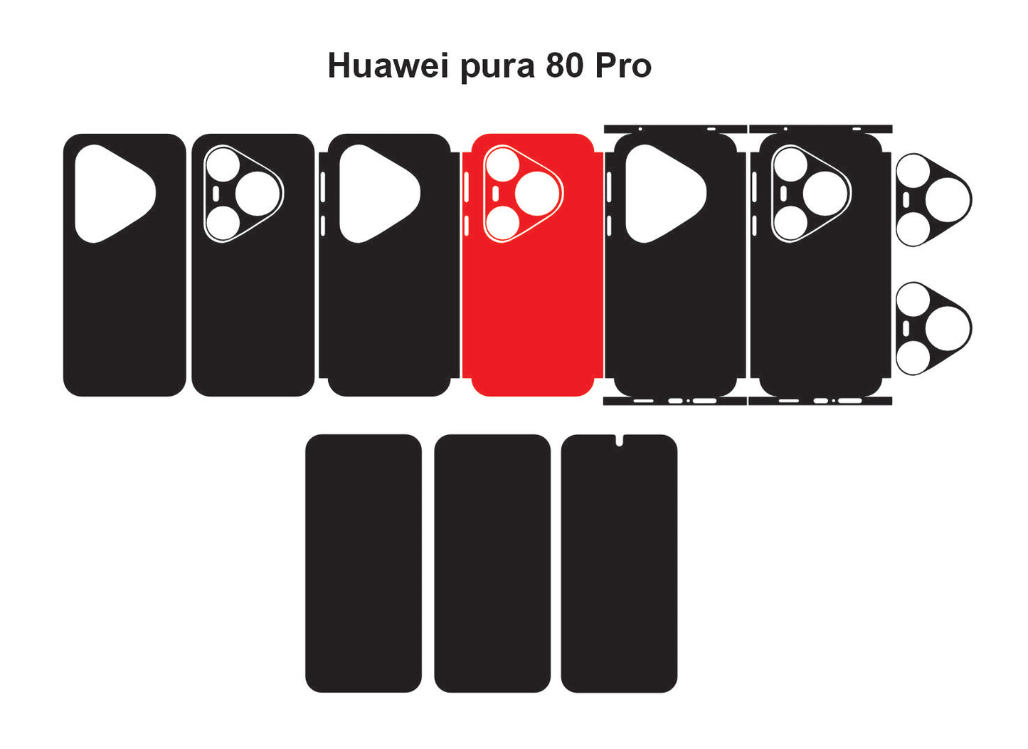 Huawei Pura 80,80 Pro & 80 Ultra Skin Vector Template Cut Files Svg Dxf Eps