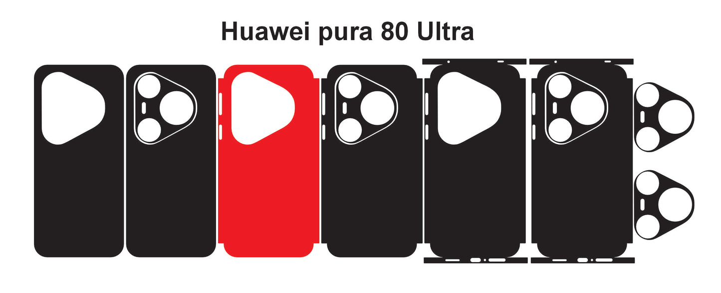 Huawei Pura 80,80 Pro & 80 Ultra Skin Vector Template Cut Files Svg Dxf Eps