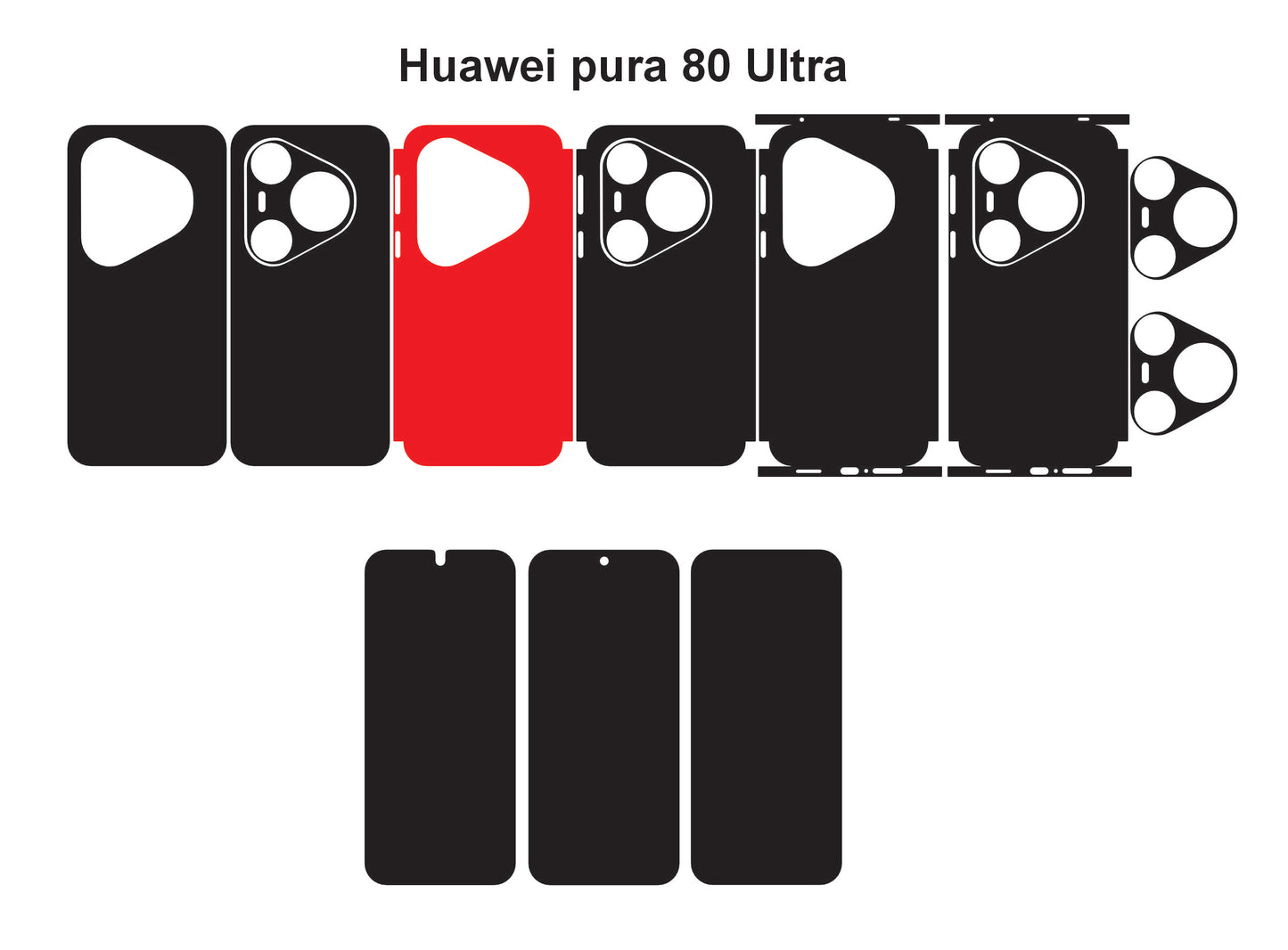 Huawei Pura 80,80 Pro & 80 Ultra Skin Vector Template Cut Files Svg Dxf Eps