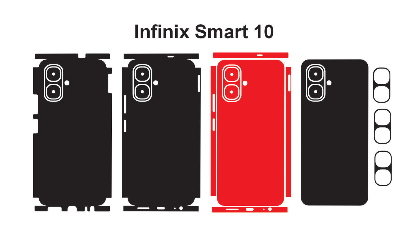 Infinix Smart 10 & Plus Skin Vector Template Cut Files Svg Dxf Eps