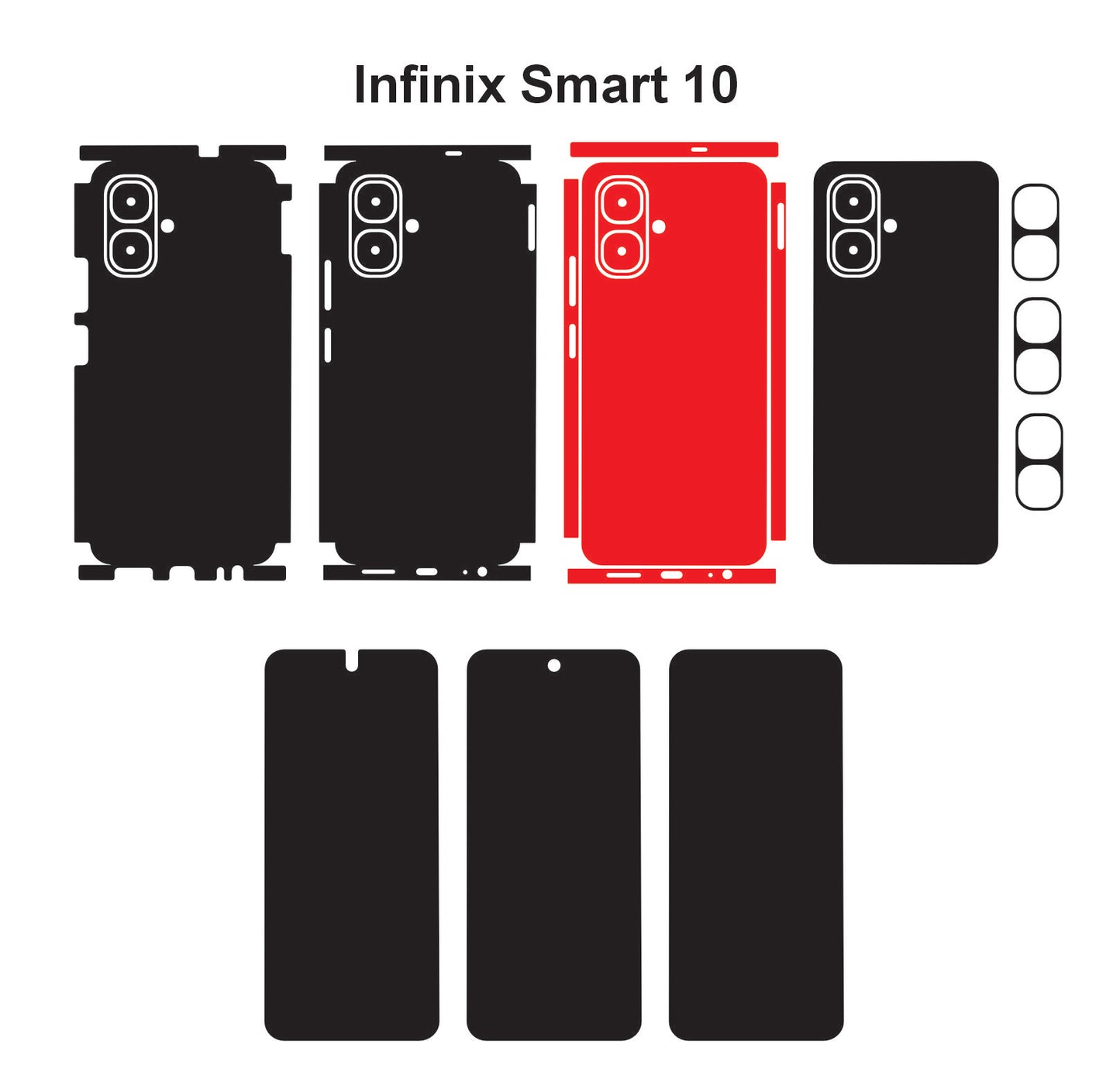 Infinix Smart 10 & Plus Skin Vector Template Cut Files Svg Dxf Eps