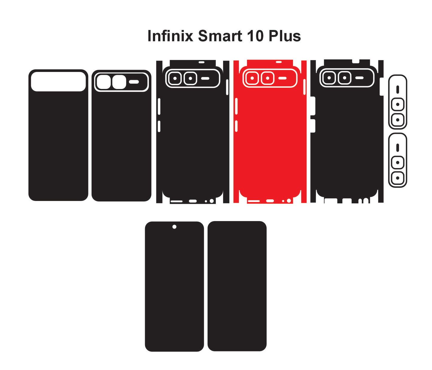 Infinix Smart 10 & Plus Skin Vector Template Cut Files Svg Dxf Eps